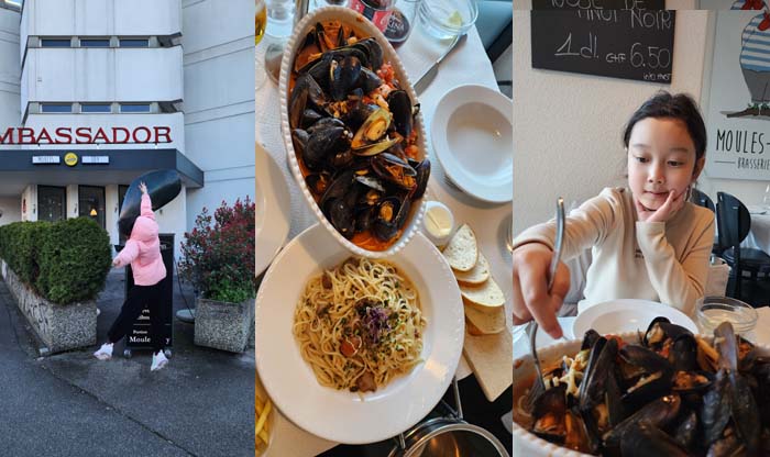 베른 Moules Edy에서 홍합요리와 파스타-양이 많아서 빵은 먹어보지도 못했다. 싸달라고 할껄.. 보니 또 먹고싶다 저 홍합요리.