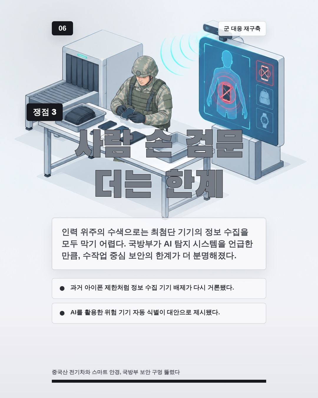 사람 손 검문 더는 한계