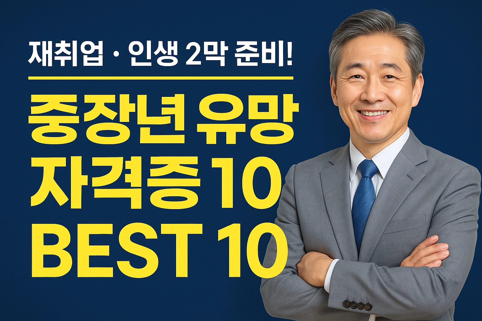 중장년의 재취업에 도움이 되는 중장년 유망 자격증에 대한 안내입니다.