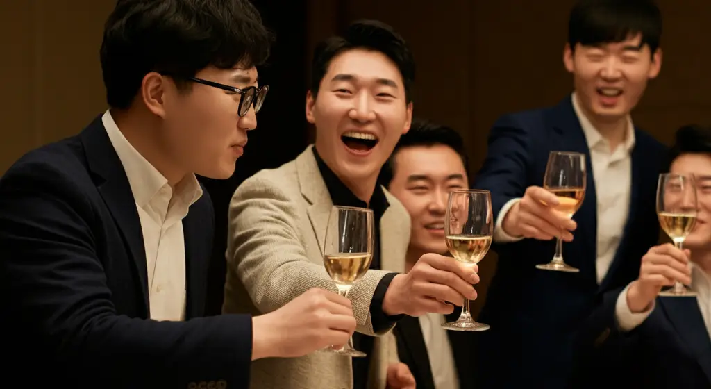 송년 모임을 하는 회사원