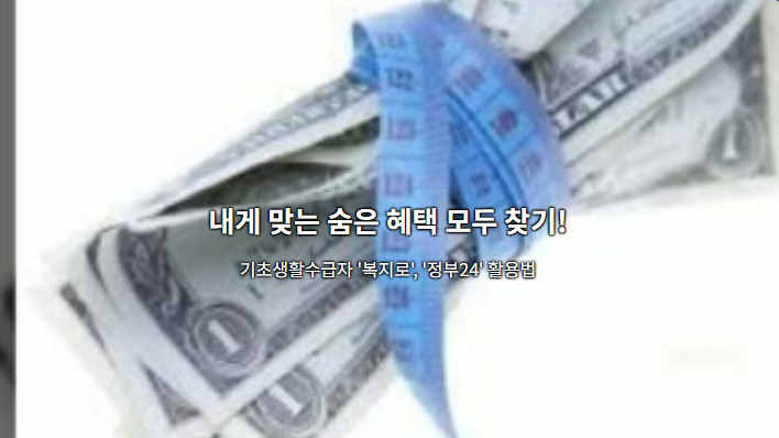 내게 맞는 숨은 혜택, '복지로'와 '정부24'로 모두 찾아요! 기초생활수급자 활용법 A to Z