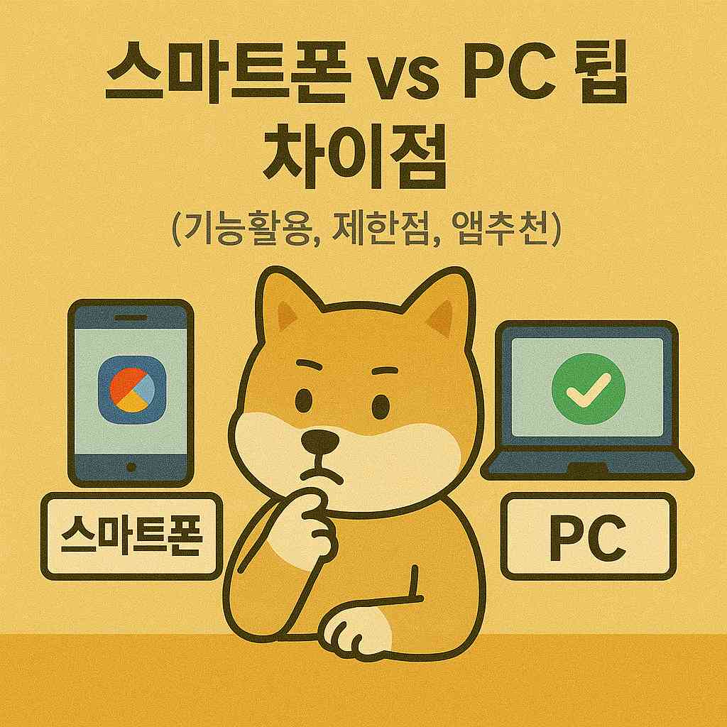 스마트폰 vs PC 꿀팁 차이점