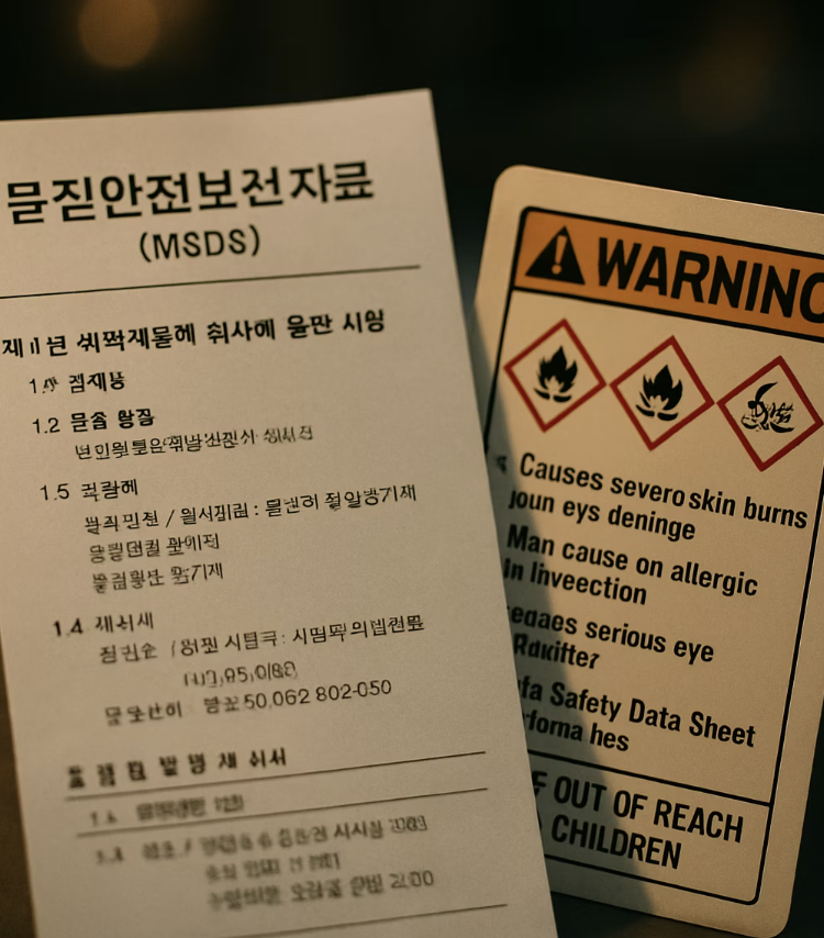 경고표지&amp;#44; 그 이상의 상세 정보 &amp;#39;MSDS&amp;#39;