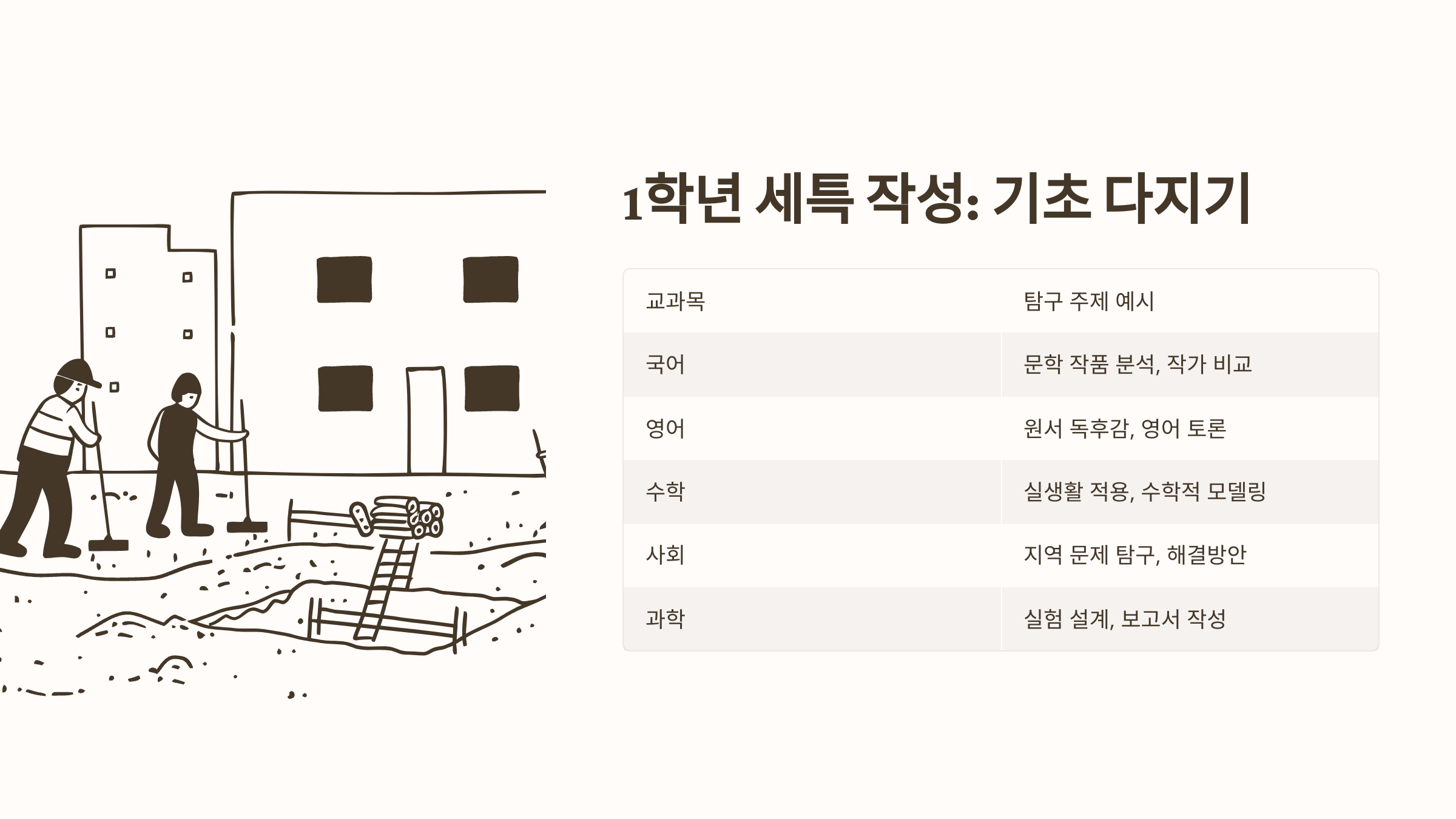 1학년 세특 작성 기본 원칙