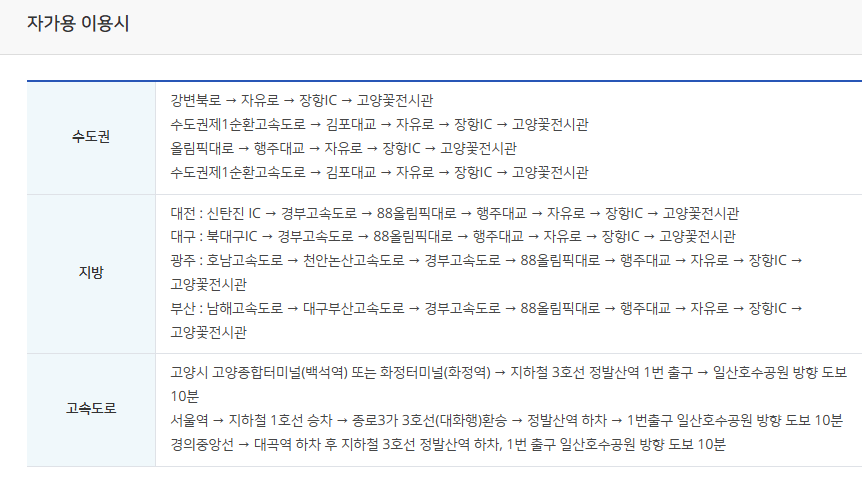 2025 고양 국제 꽃 박람회 주차 정보, 할인 예매하기 정보