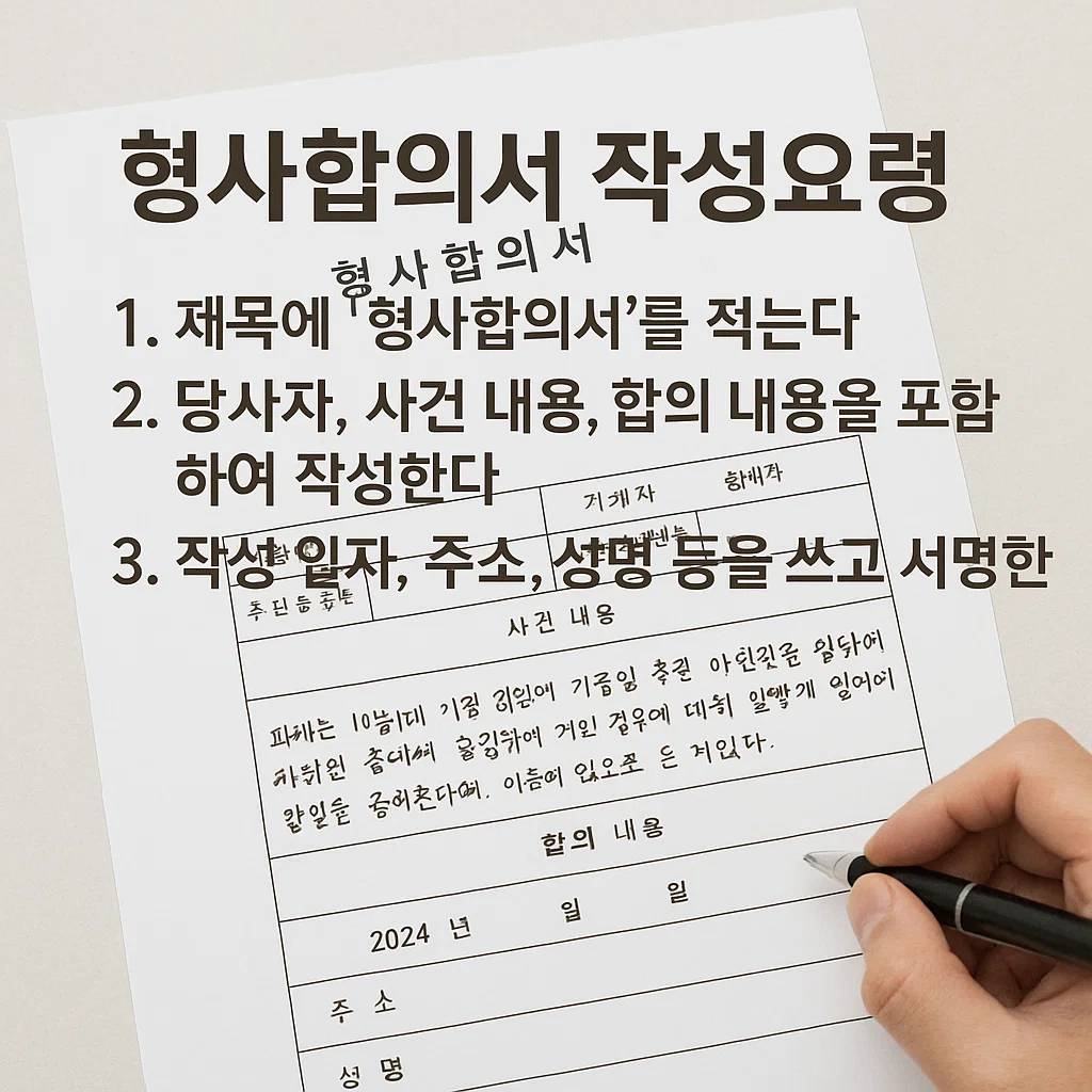형사합의서 작성요령