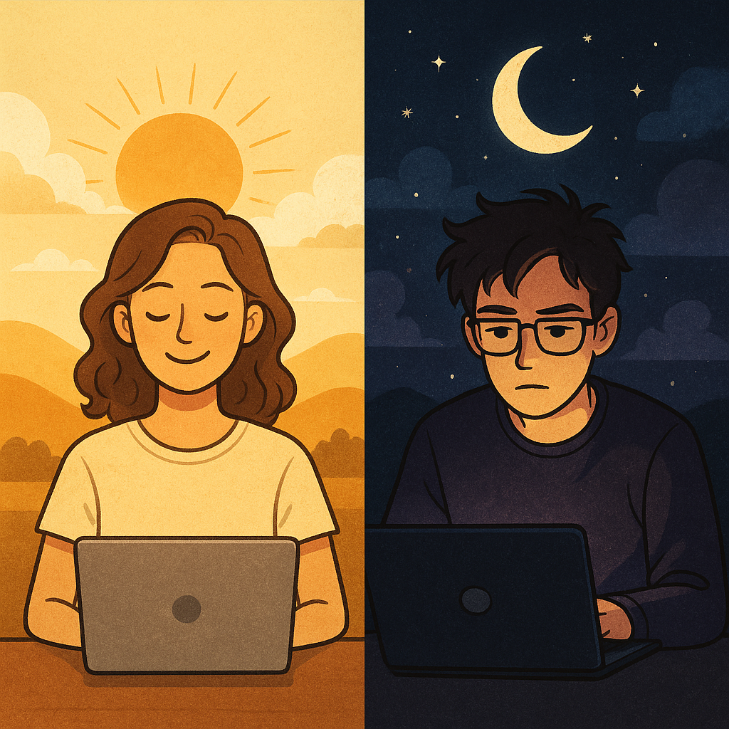 아침형인간과 저녁형인간 루틴관련사진