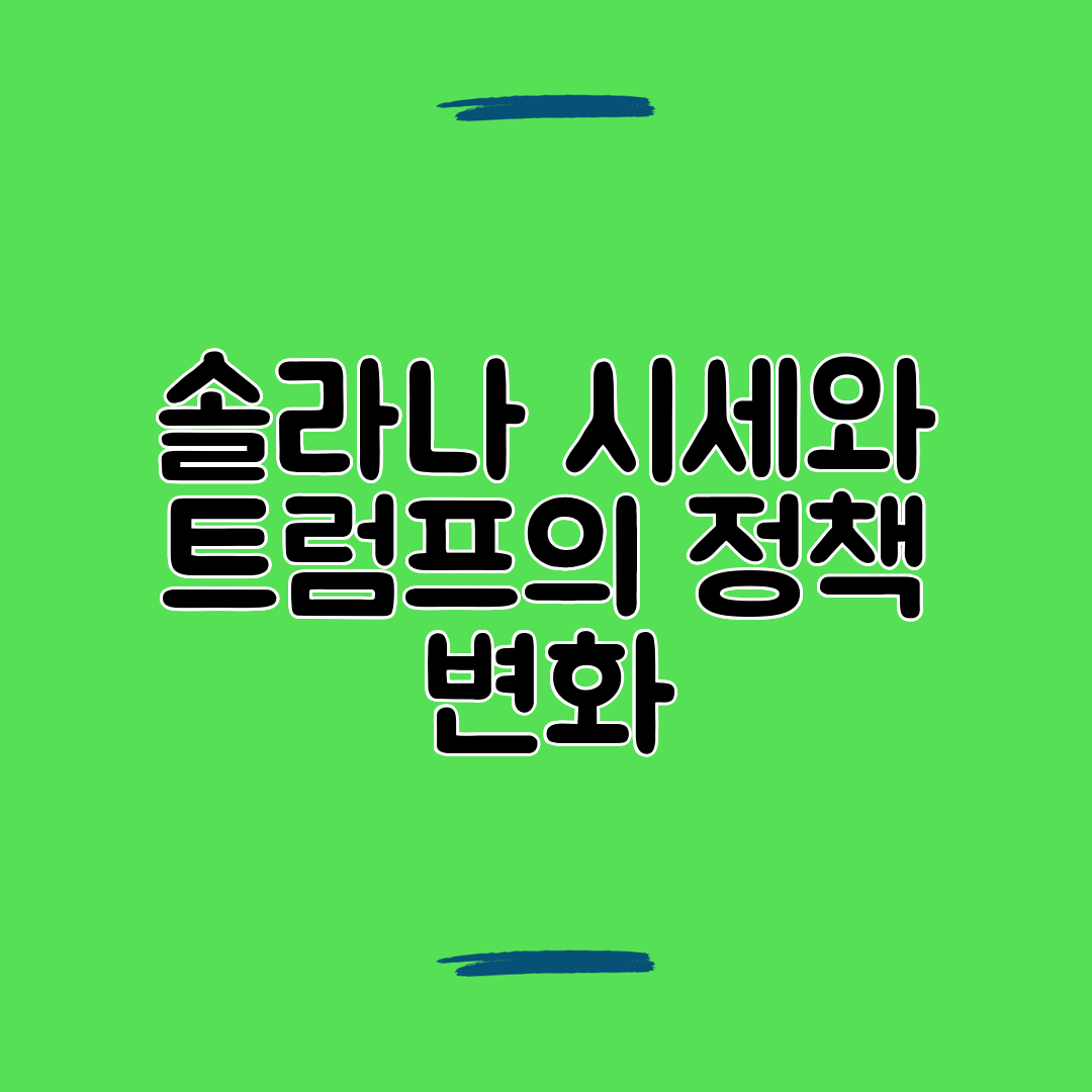 솔라나 시세와 트럼프의 정책 변화