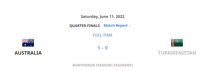 AFC U23 아시안컵8강(호주vs투르크메니스탄)