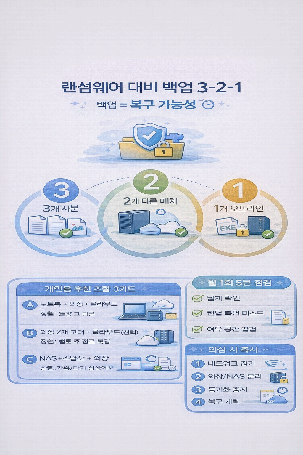 랜섬웨어 대비: 개인도 가능한 백업 3-2-1 규칙