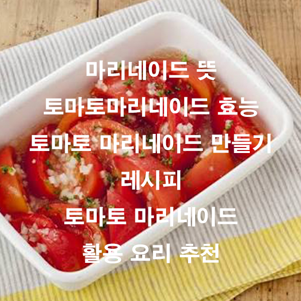 마리네이드 뜻 토마토마리네이드 효능 토마토 마리네이드 만들기 레시피 토마토 마리네이드 활용 요리 추천