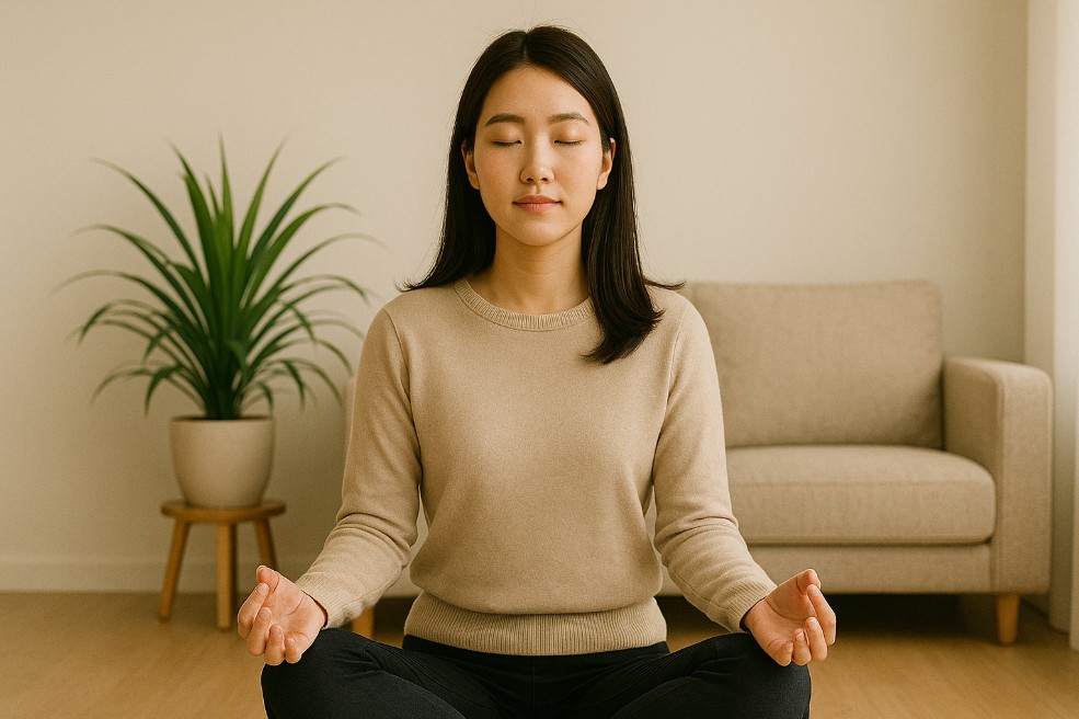 스트레스 줄이는 데 효과적인 명상 루틴 관련 사진