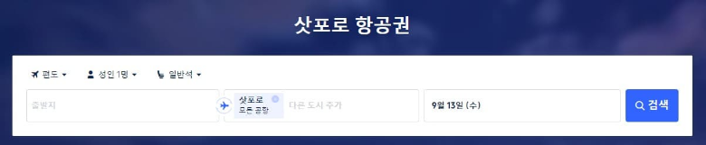 삿포로 항공권 구매 방법