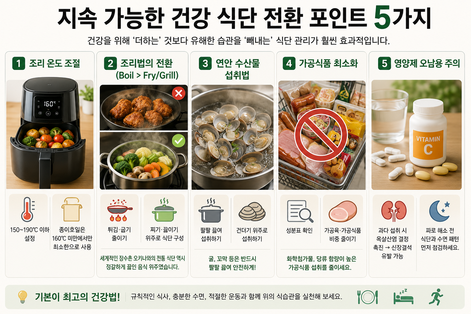 지속 가능한 건강 식단 전환 포인트 5가지 이미지