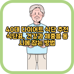 40대 다이어트 식단 추천 식단표, 건강과 체중을 동시에 잡는 방법