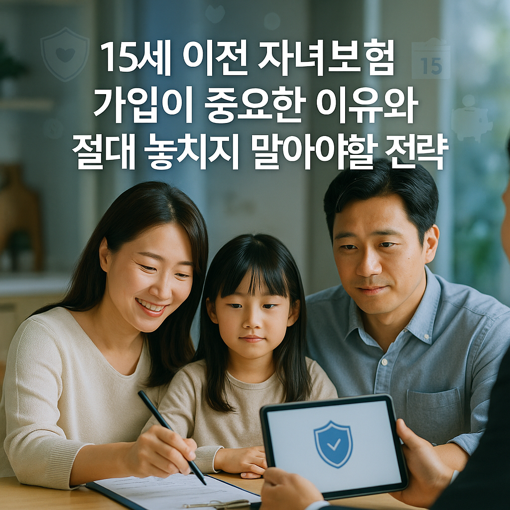 15세 이전 자녀보험 가입이 중요한 이유와 절대 놓치지 말아야 할 전략