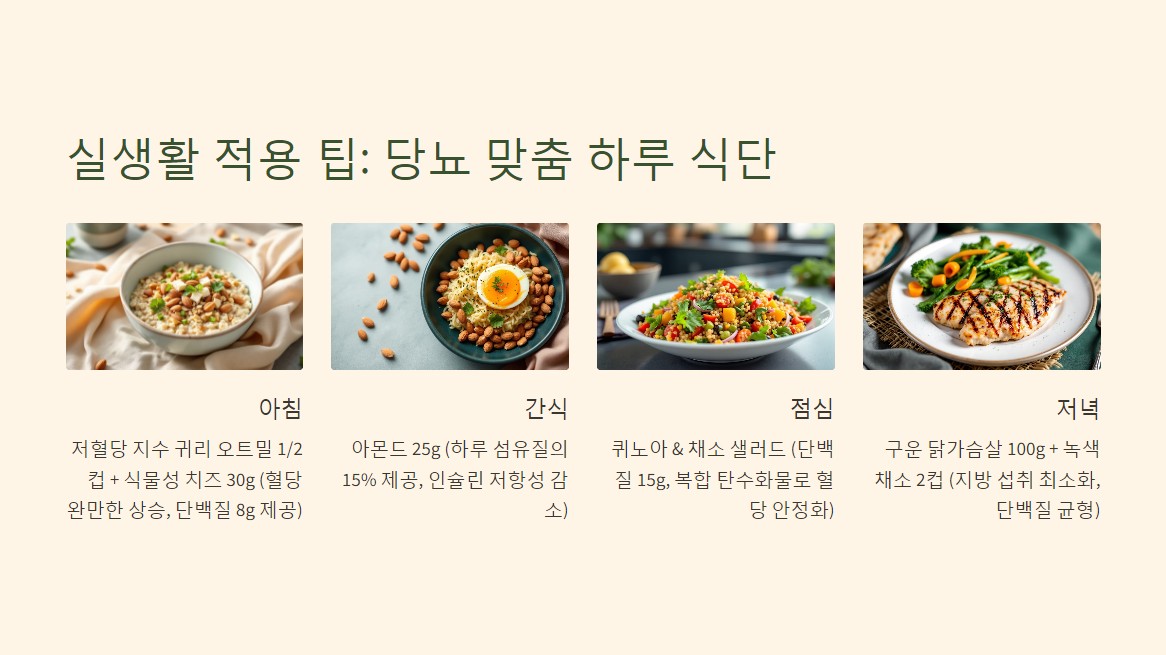 당뇨 맞춤 하루 식단