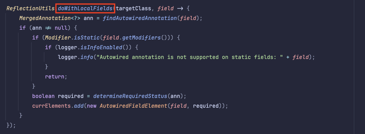 리플렉션 doWithLocalFields