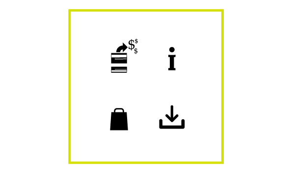 Remittance, Information desk, Reception, Stockroom, Download Data / Icon, Pictogram / vector graphic free download