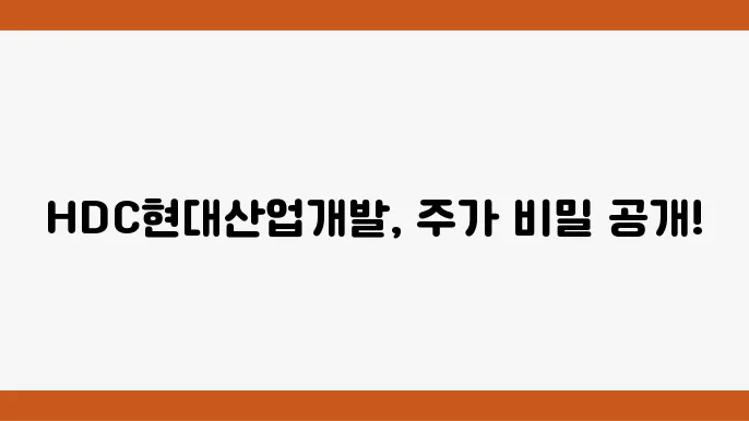 HDC현대산업개발 재무 상태