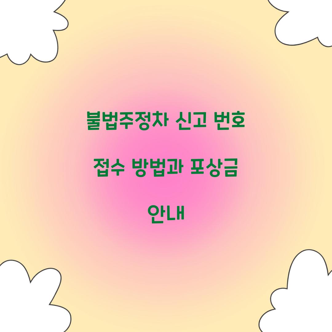 불법주정차 신고 번호 접수
