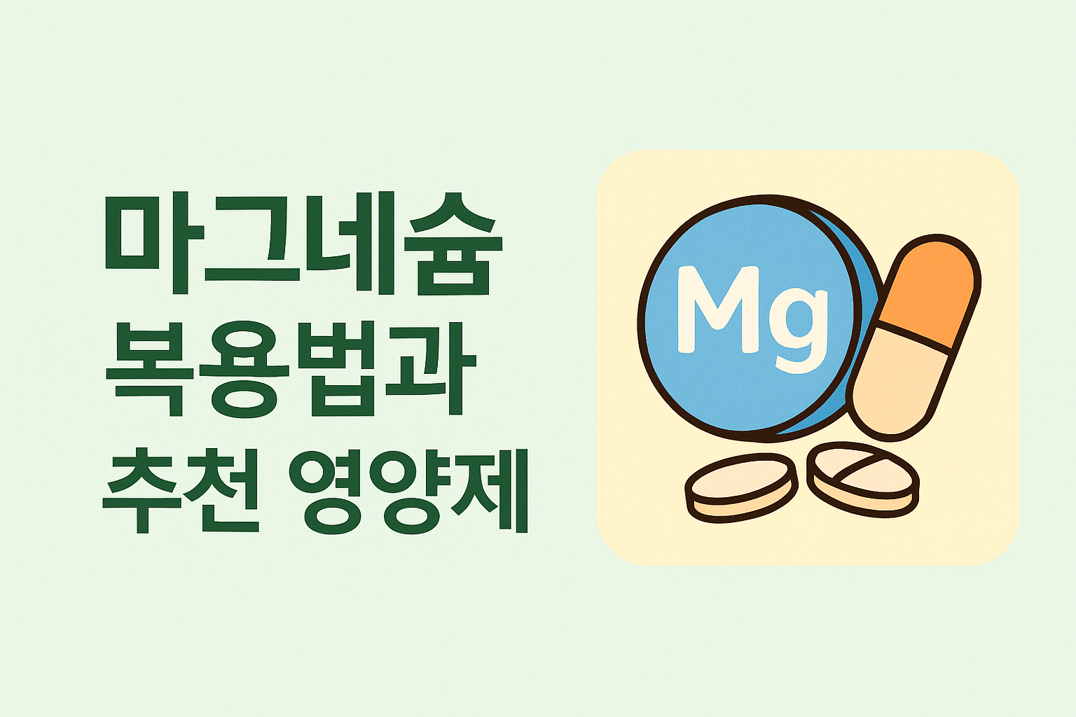마그네슘 영양제 추천부터 효능까지 한눈에 보기