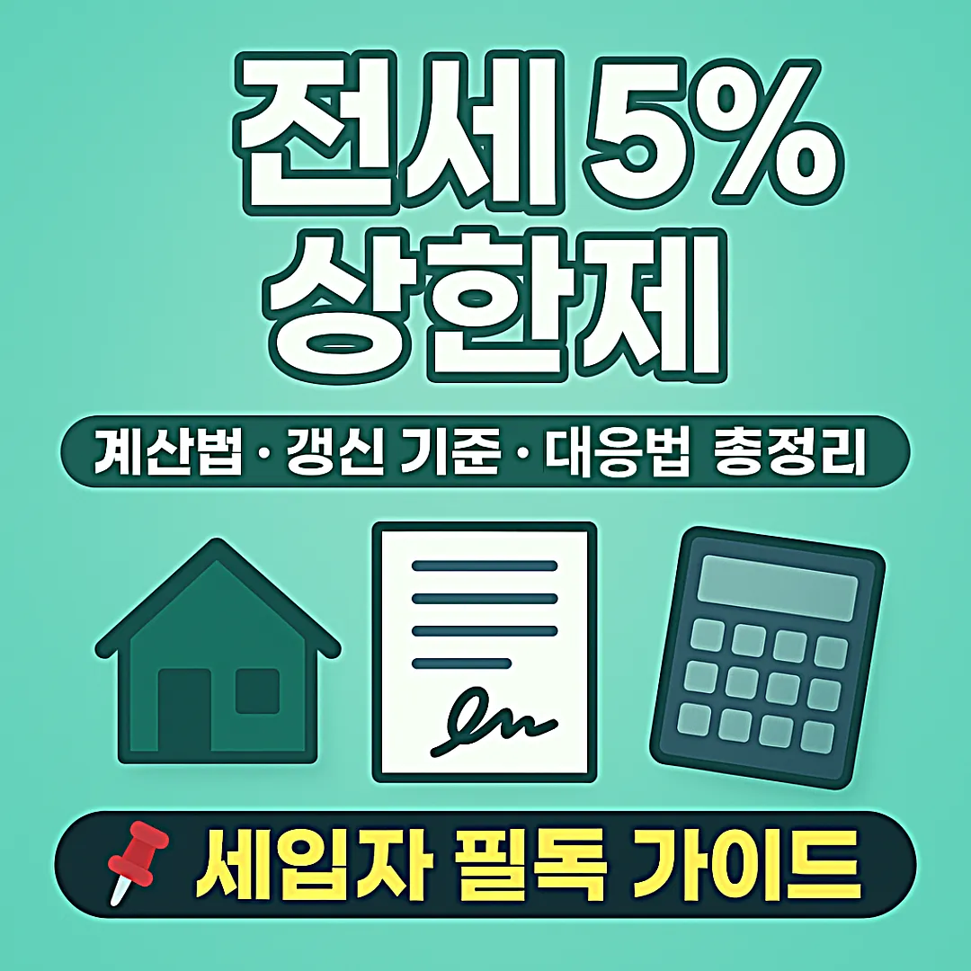 전세 5% 상한제 계산법 완벽 정리! 세입자가 꼭 알아야 할 갱신 기준과 대응법