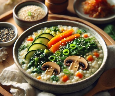 보리죽과-채소-사진