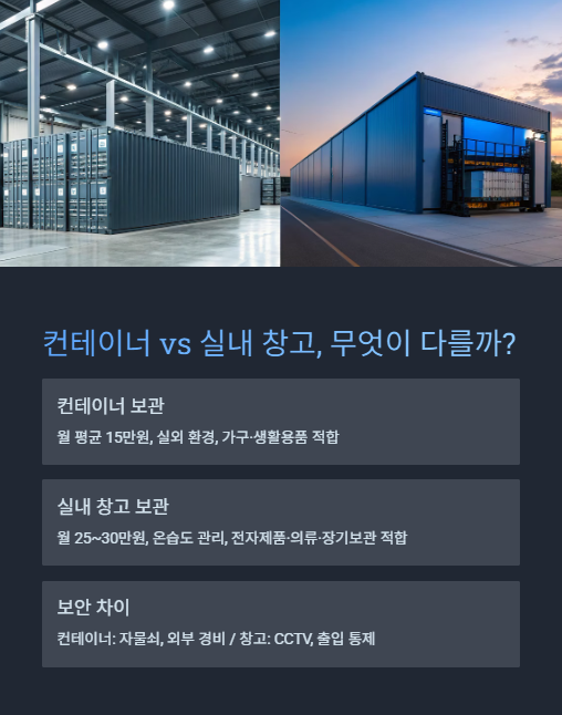컨테이너 실내창고 무엇이 다를까?