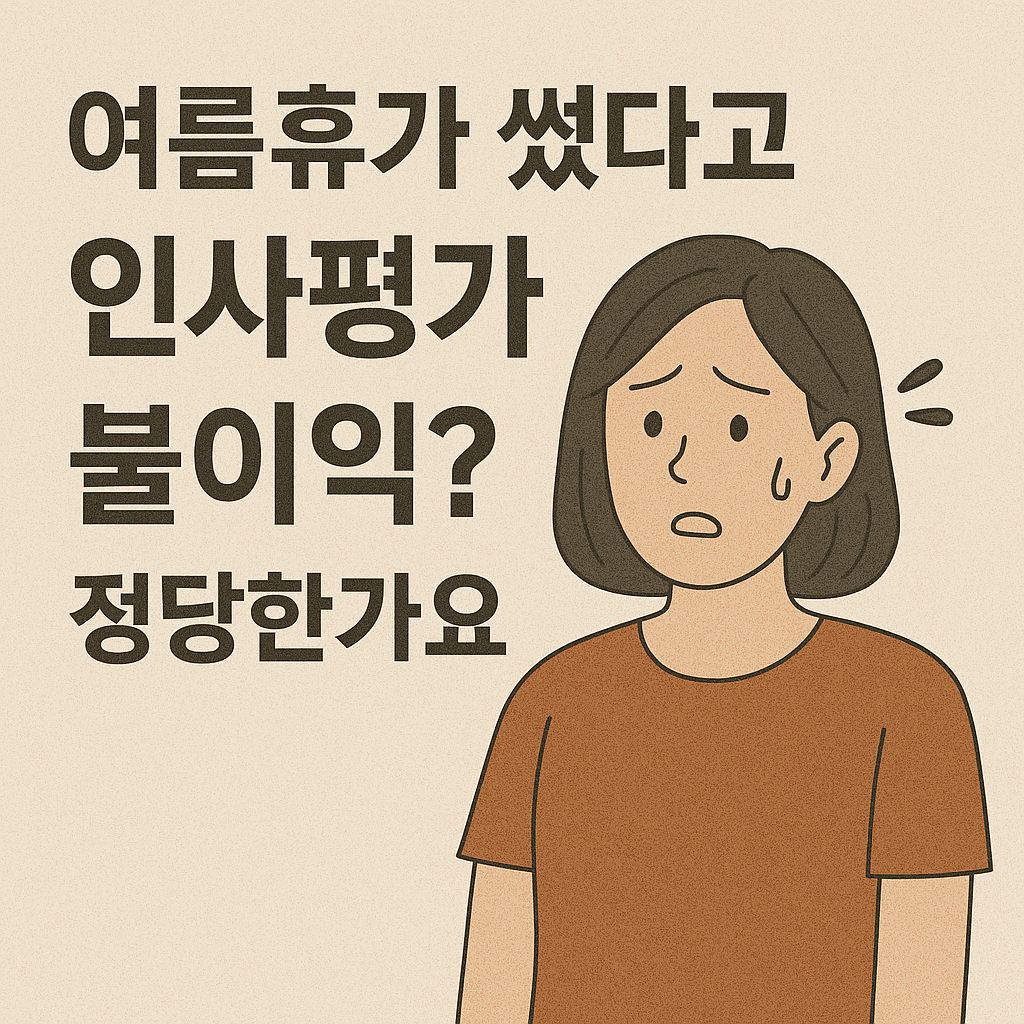여름휴가 썼다고 인사평가 불이익? 정당한가요?