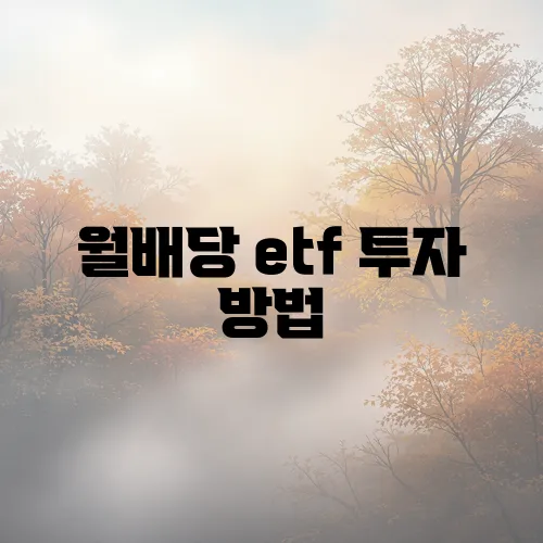 월배당 etf 투자 방법