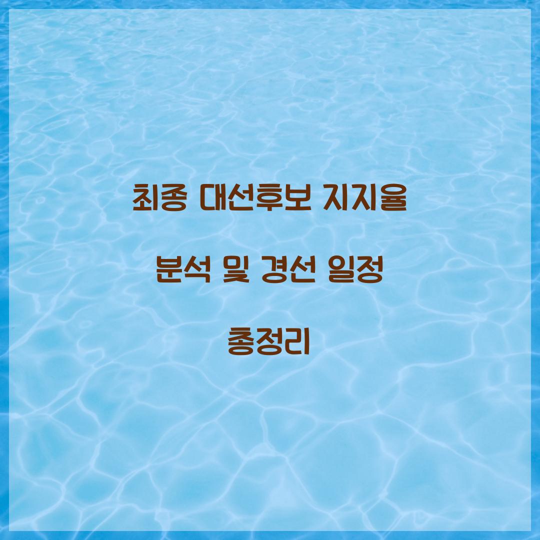 최종 대선후보 지지율