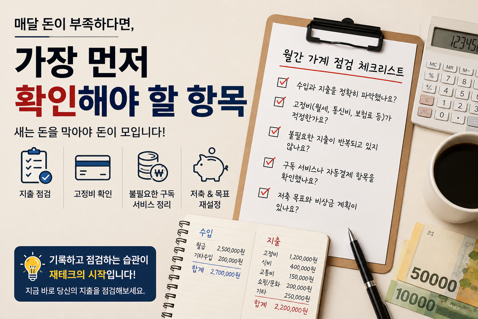 새는 돈을 막아야 돈이 모인다
