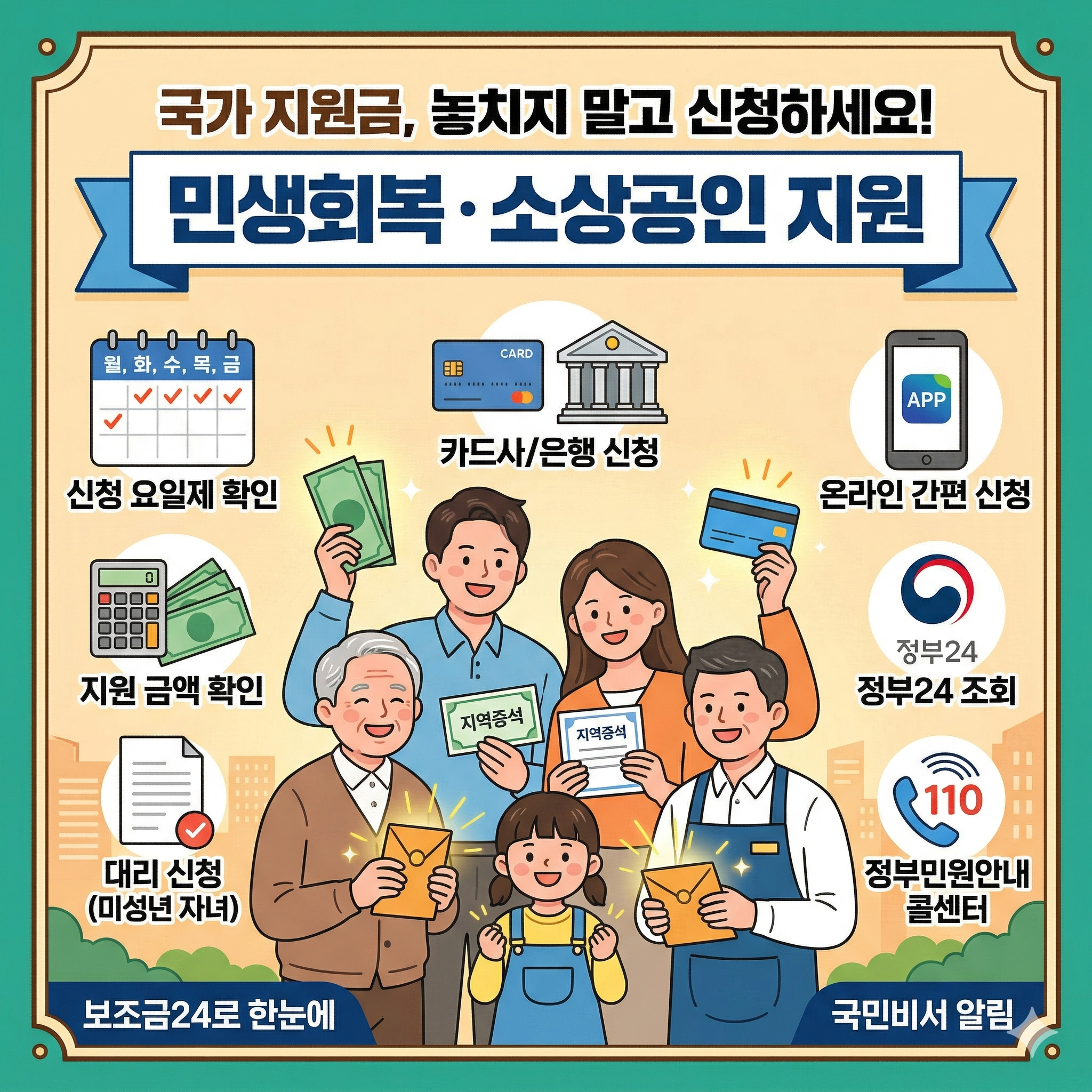 정부 지원금 신청방법 총정리: 민생지원금부터 소상공인 혜택까지