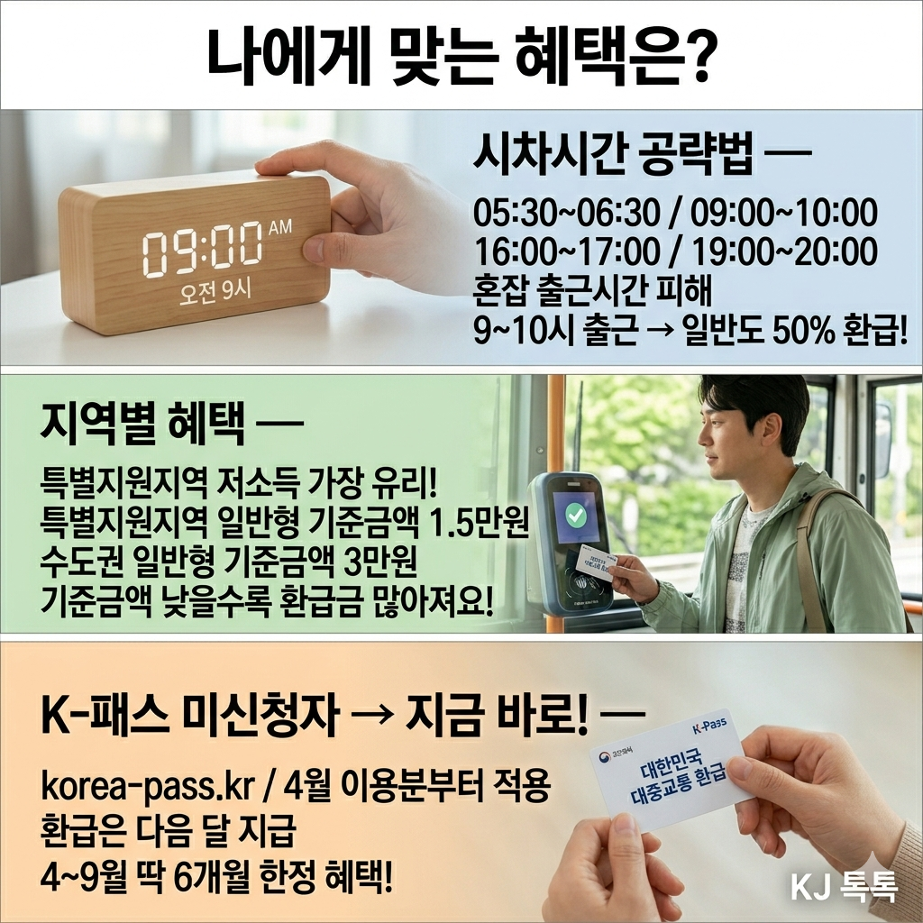 2026 모두의카드 반값 — 4~9월 대중교통비 환급 기준 50% 인하·시차시간 50~83% 환급