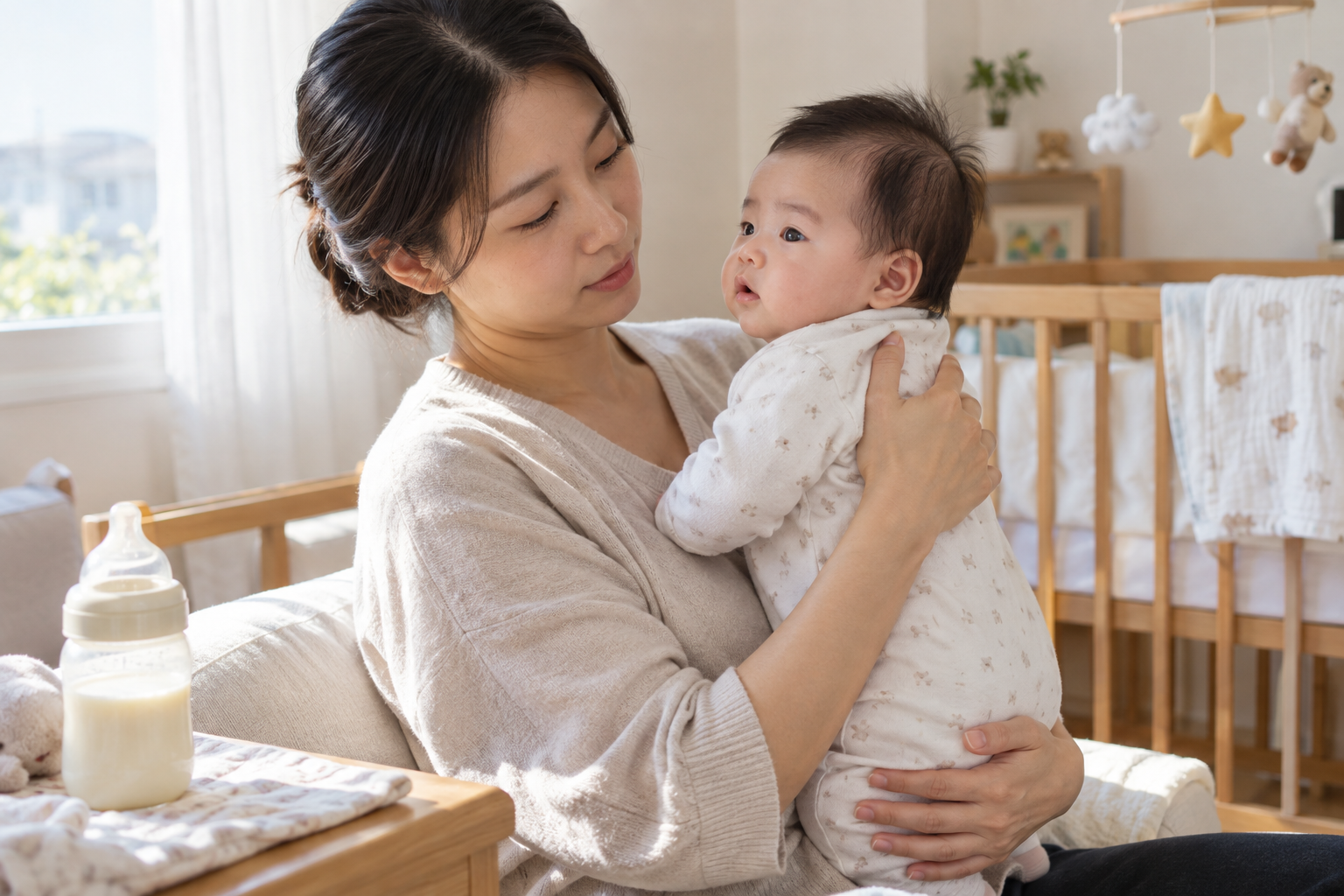 영아 RSV 세기관지염, 수유량&middot;호흡 확인과 응급실 판단 기준 상황에서 보호자가 아이 상태와 다음 행동을 확인하는 실제 생활 장면