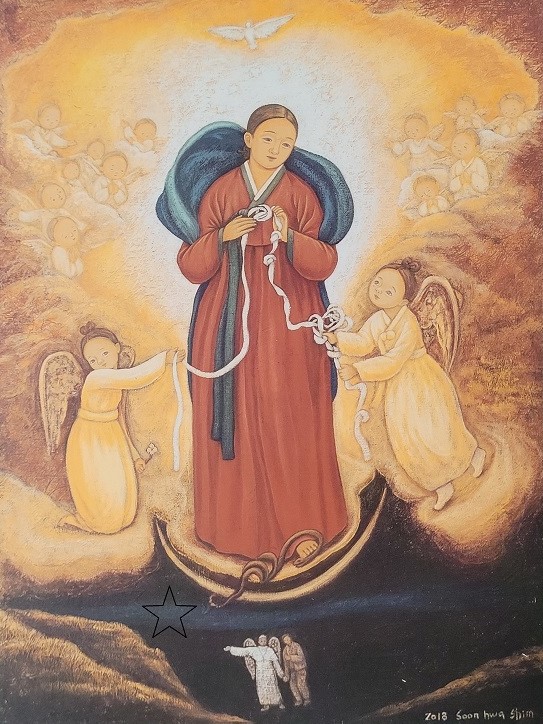 매듭을 푸는 성모님 그림 (심순화 카타리나 작가님 작품)
