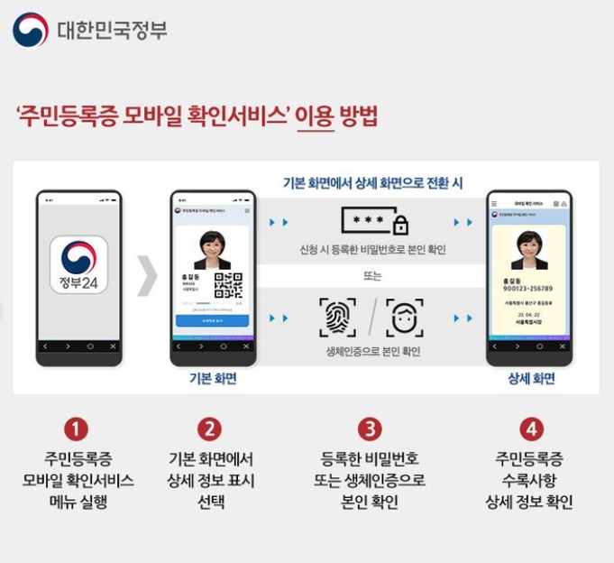 휴대폰으로 주민등록증 확인
