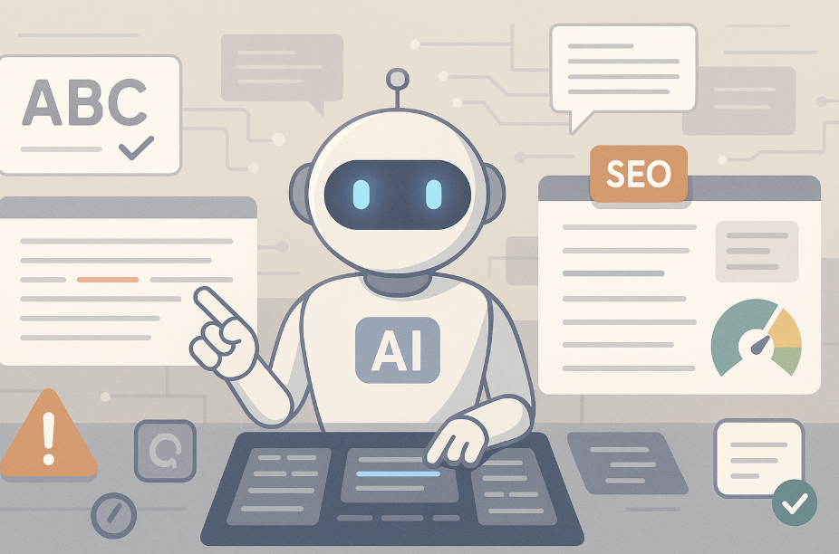 "AI를 통한 콘텐츠 품질관리"를 묘사하는 이미지