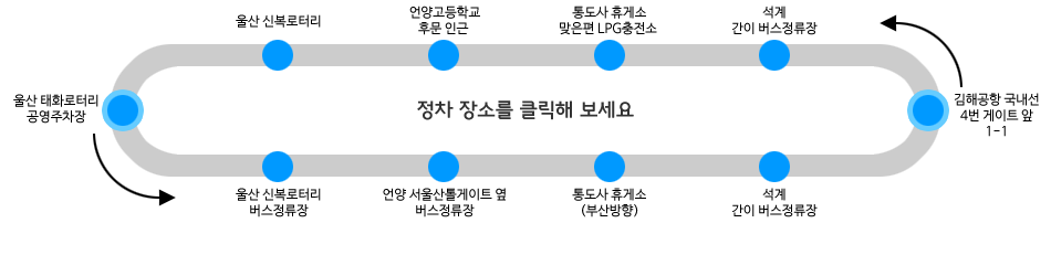 울산-김해공항 탑승 정류장 위치 지도 확인