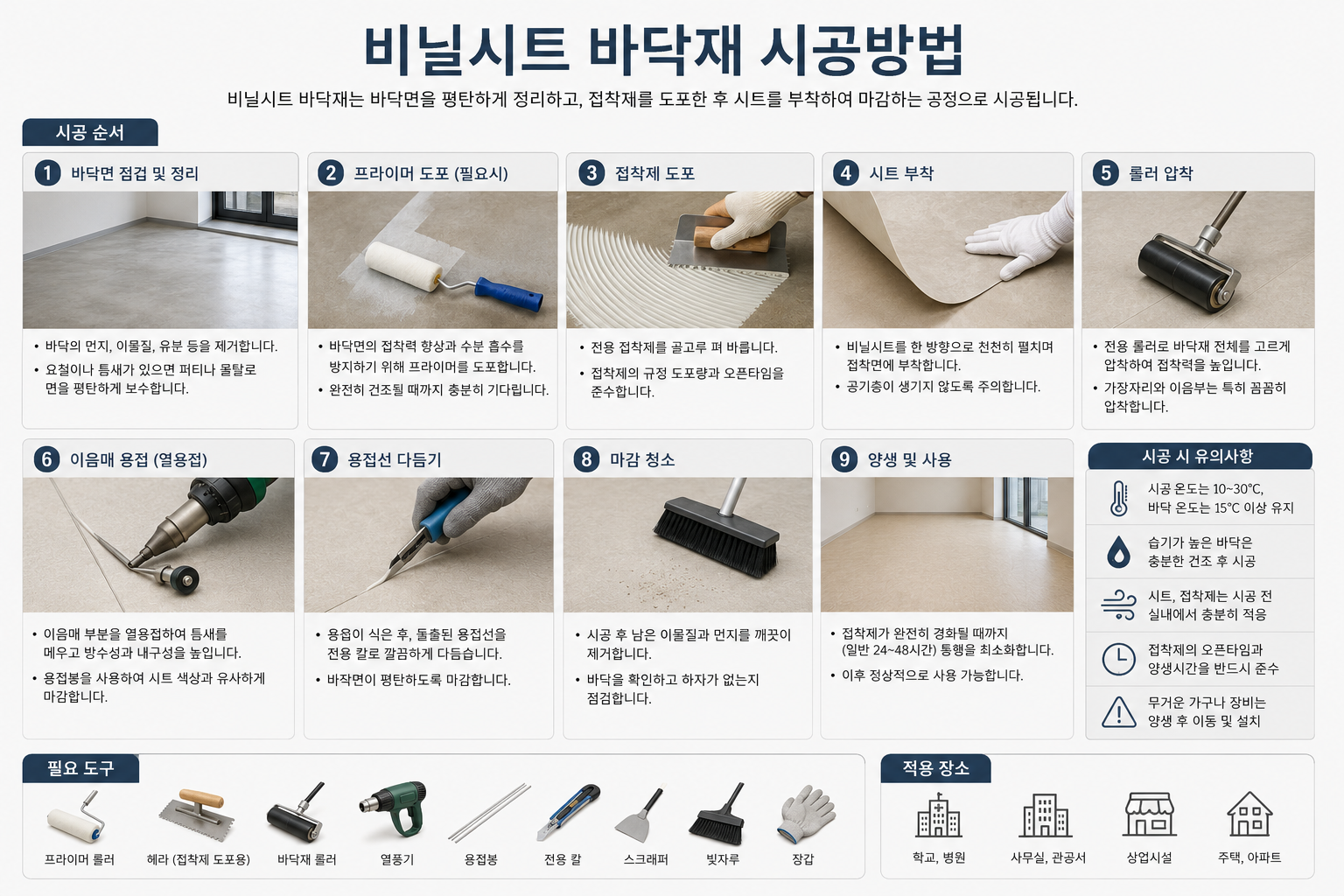 비닐시트 바닥재 시공방법