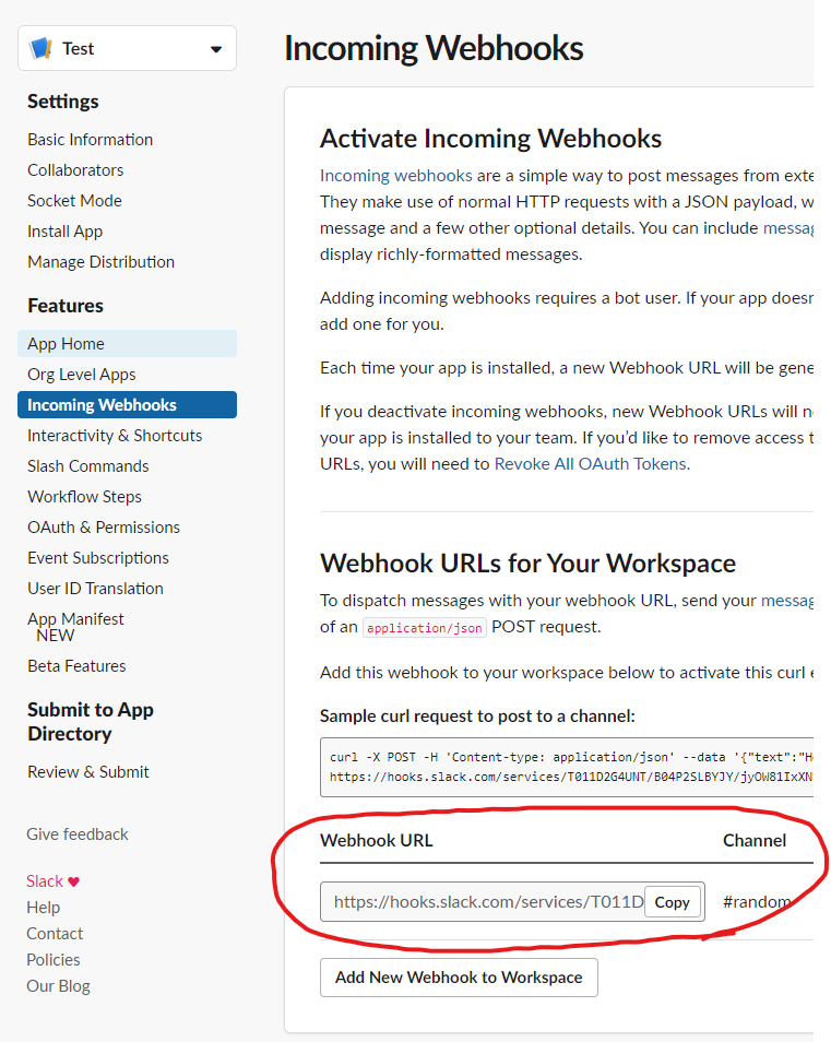 git action slack 연동