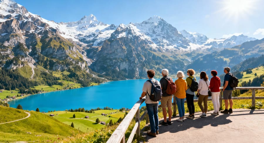 스위스의-아름다운-자연을-즐기는-여행자들