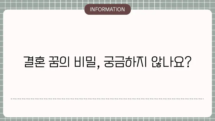 연예인 결혼식 참석 꿈의 해석