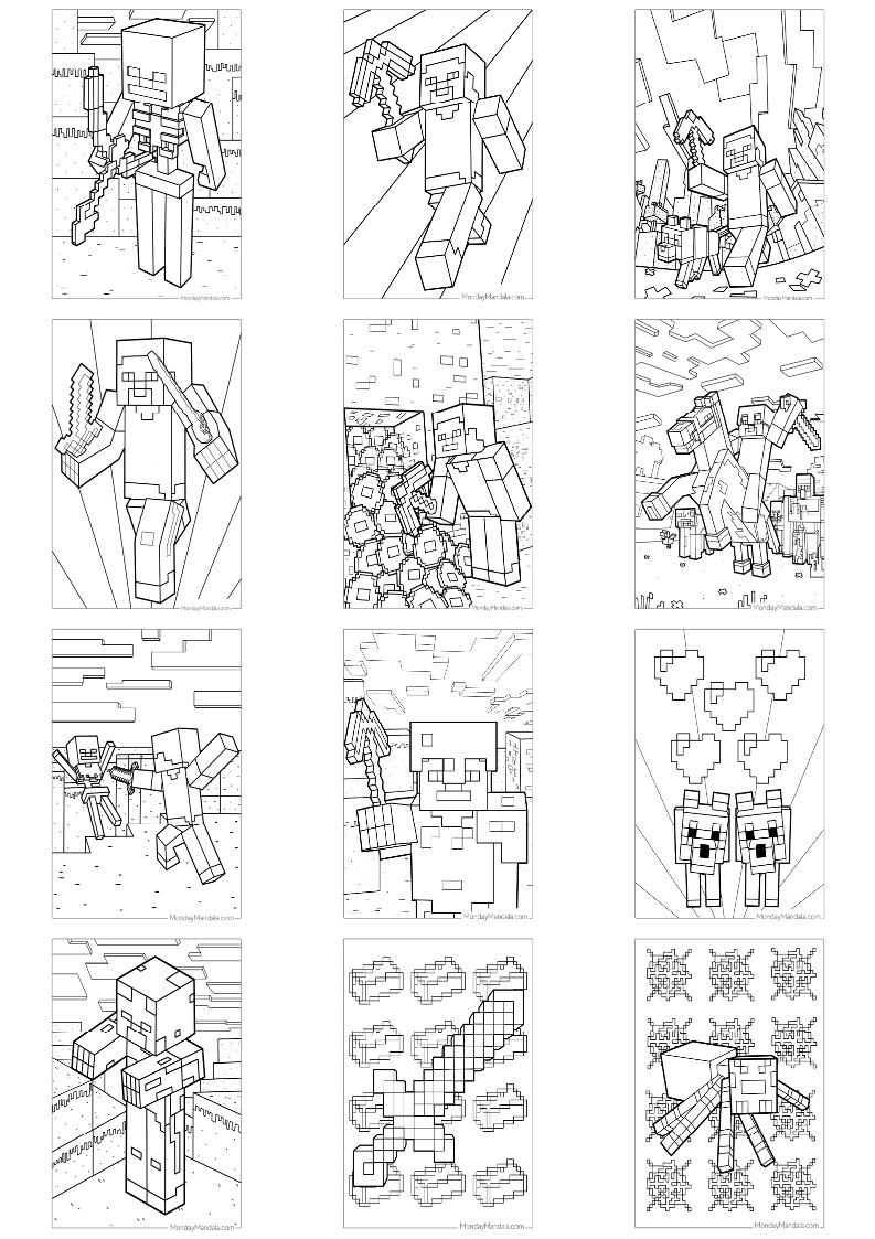 마인드크래프트 색칠공부 도안
