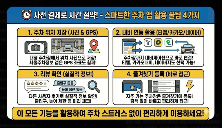 [주차 앱] 무료주차장 찾기(상세 비교, 특화 기능, 절약 전략)(+ 사용 꿀팁)