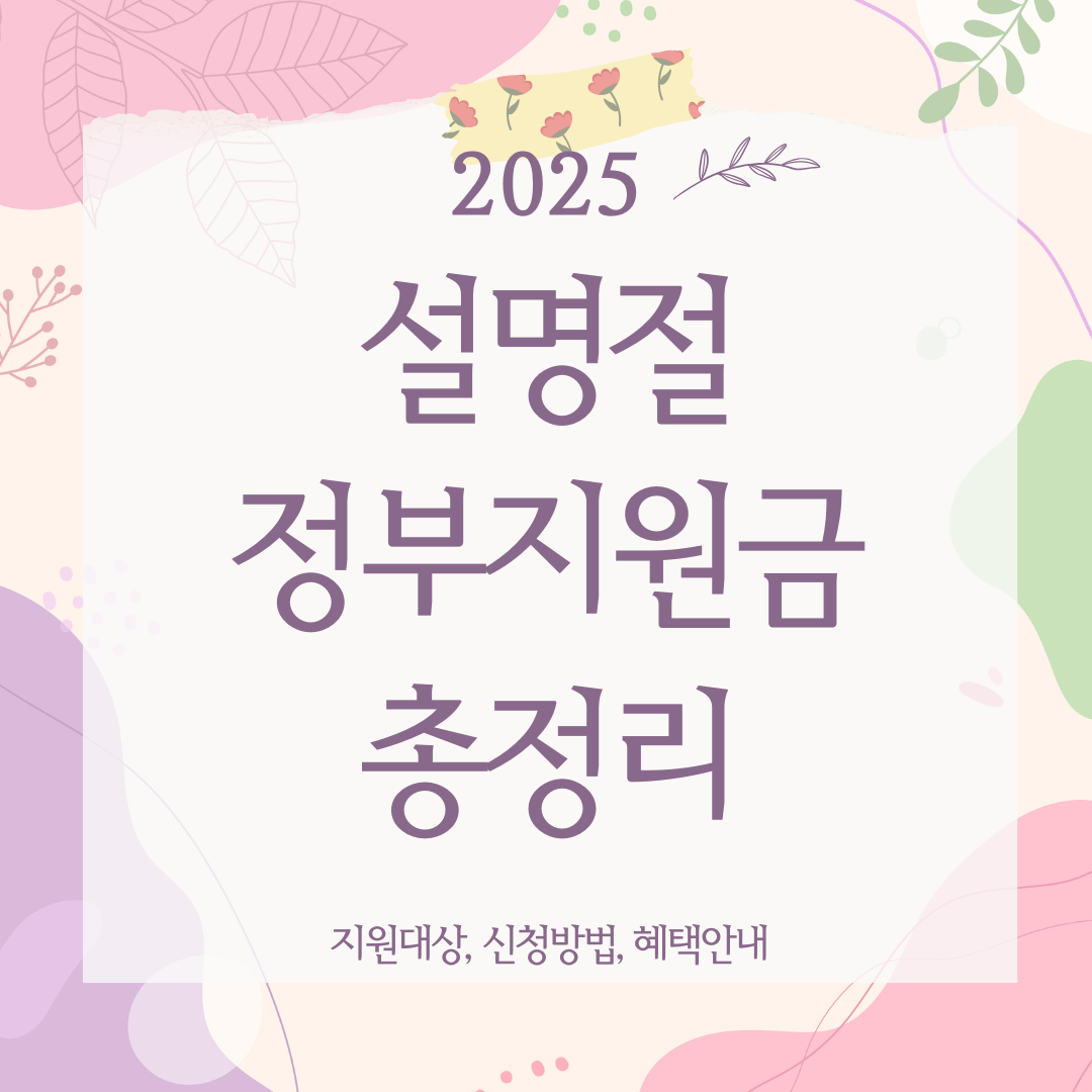 2025 설명절 정부지원금 총정리