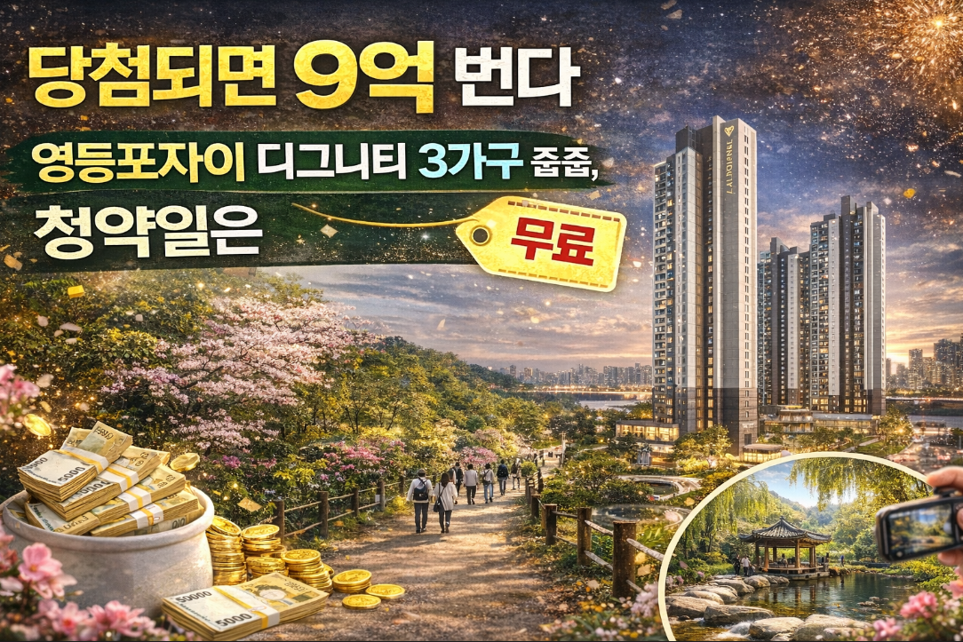 영등포자이 디그니티 9억 시세차익, 3가구 줍줍 청약 일정 총정리