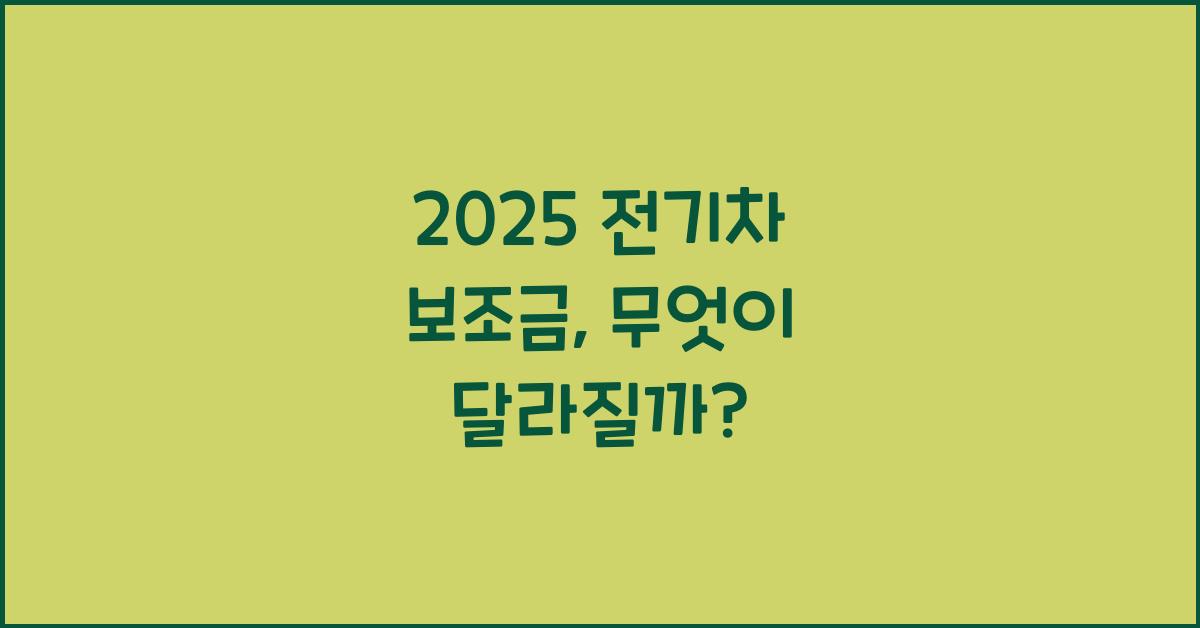 2025 전기차 보조금