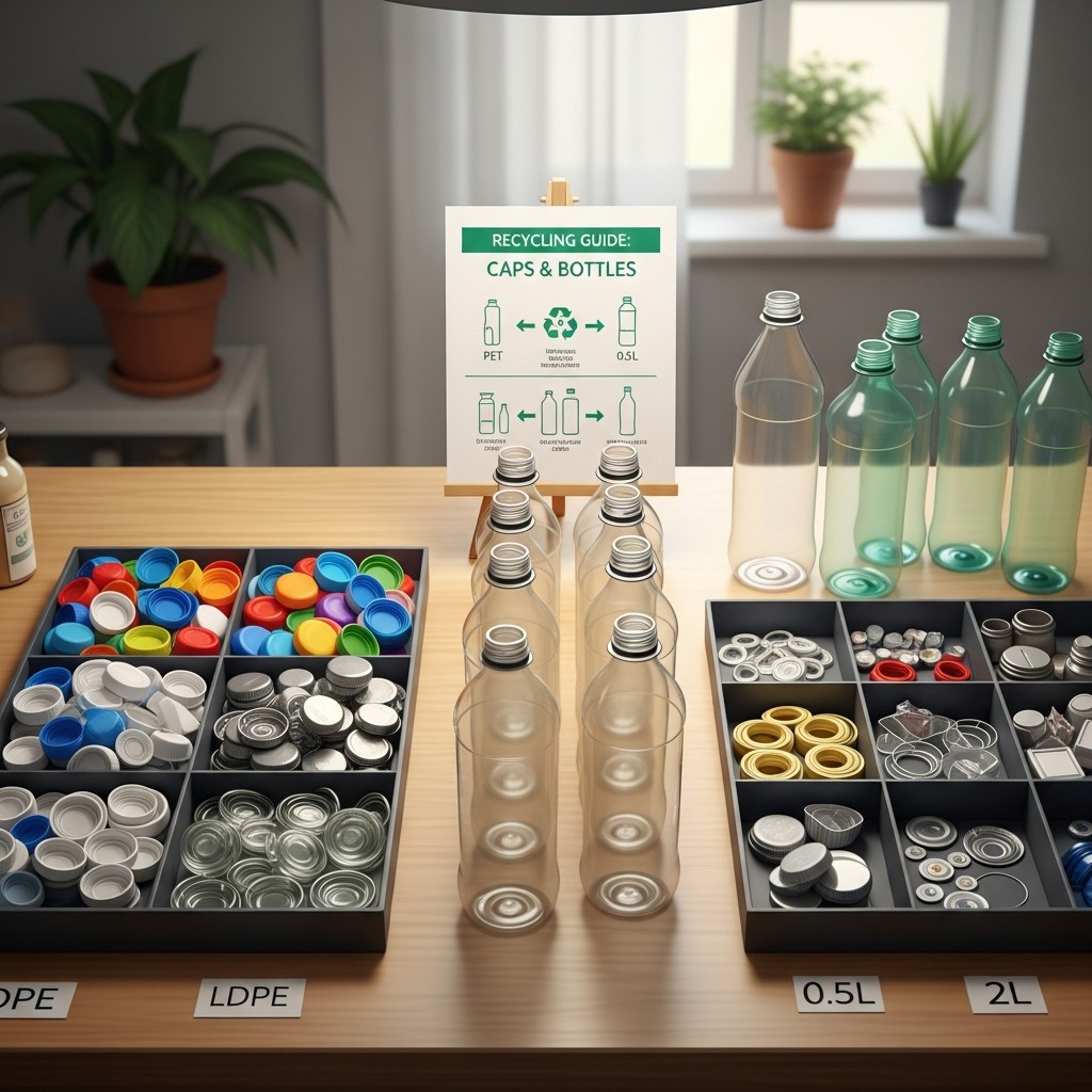 뚜껑 재질별 분리 정리